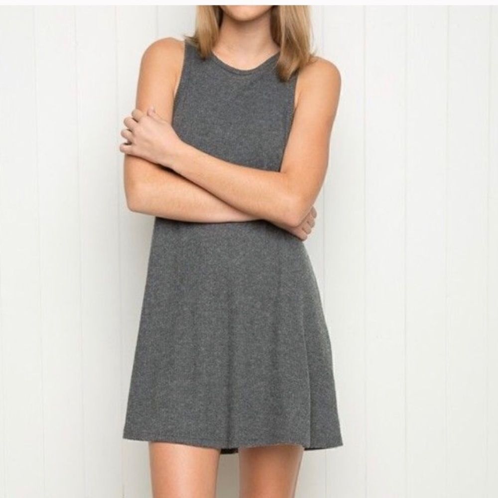 John Galt Brandy Melville Grey One Size Flowy Tank Dress
